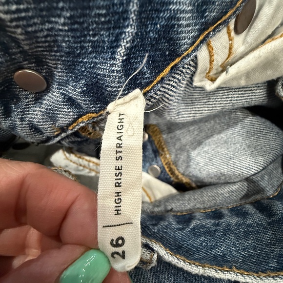 PAC SUN 2 Pairs Jeans - Size 26 - Faded‎ Black Mom & High Rise Straight Jeans - Picture 12 of 12